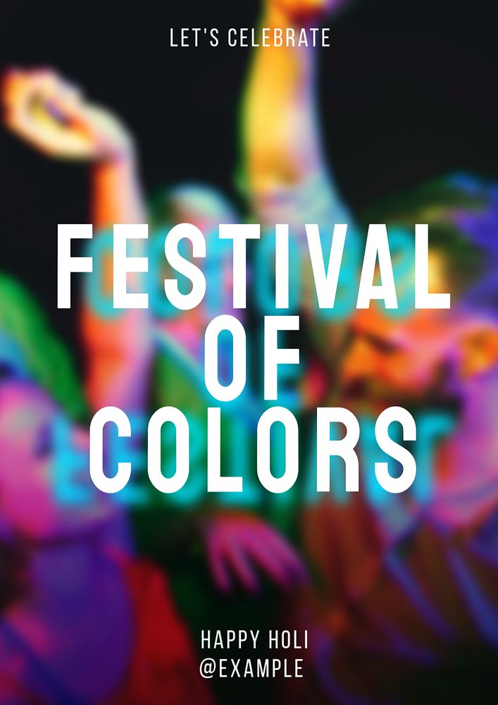 Holi festival poster template, editable text and design