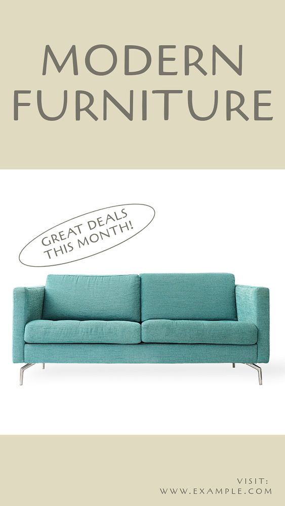 Modern furniture  Instagram story template, editable text