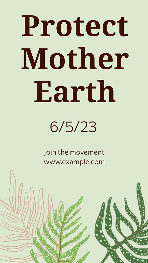 Environmental movement Instagram story template, editable text