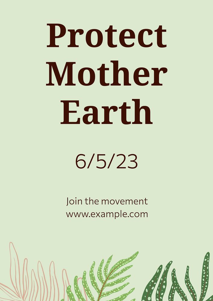 Environmental movement poster template, editable text and design