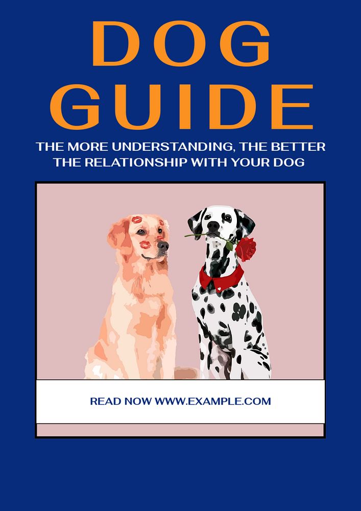 Dog guide poster template, editable text and design