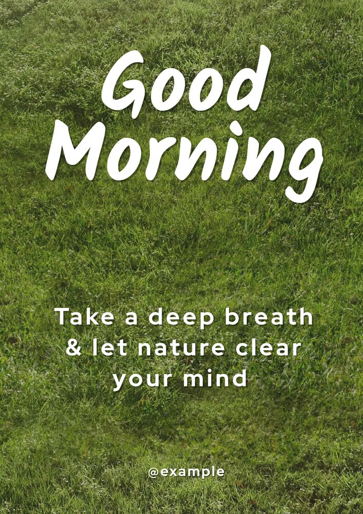 Good morning poster template, editable text and design