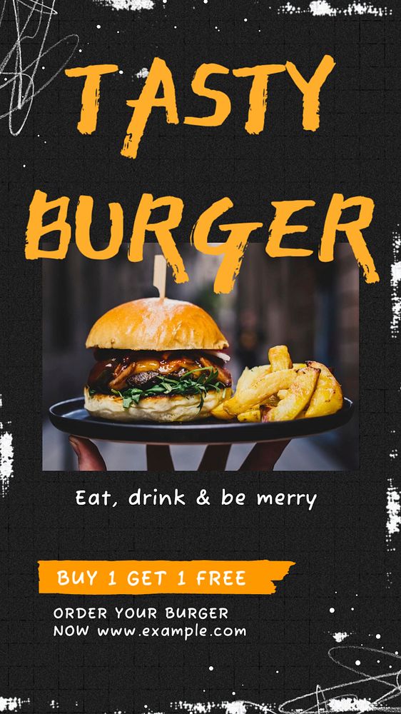 Restaurant promotion  Instagram story template, editable text