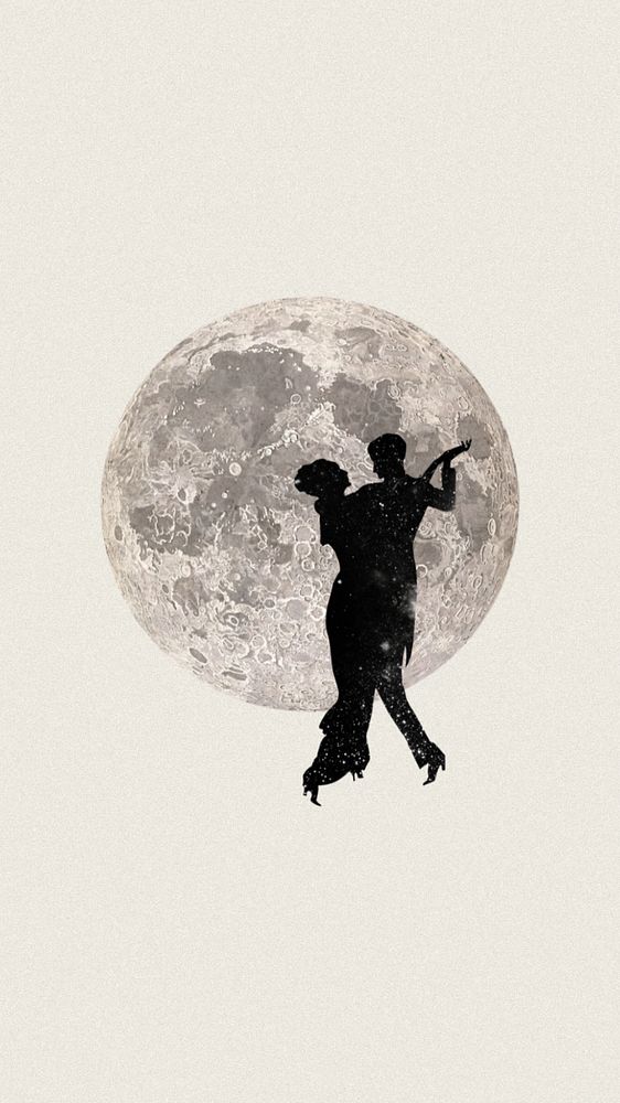 Dancing couple silhouette iPhone wallpaper, galaxy editable remix