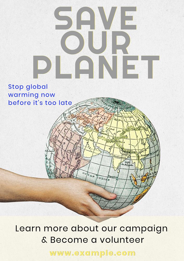 Save our planet  poster template, editable text and design