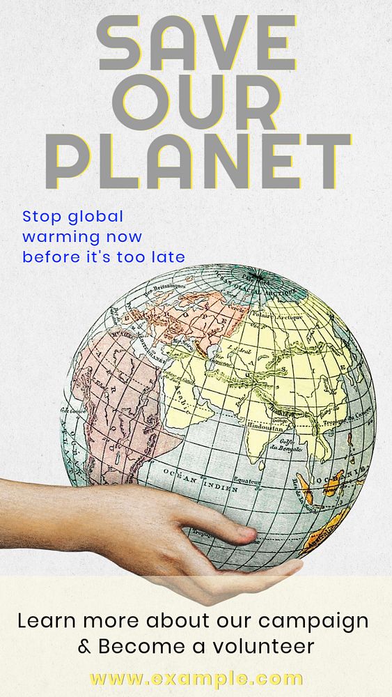 Save our planet  Instagram story template, editable text