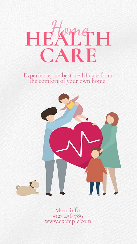 Home healthcare ads Instagram story template, editable text