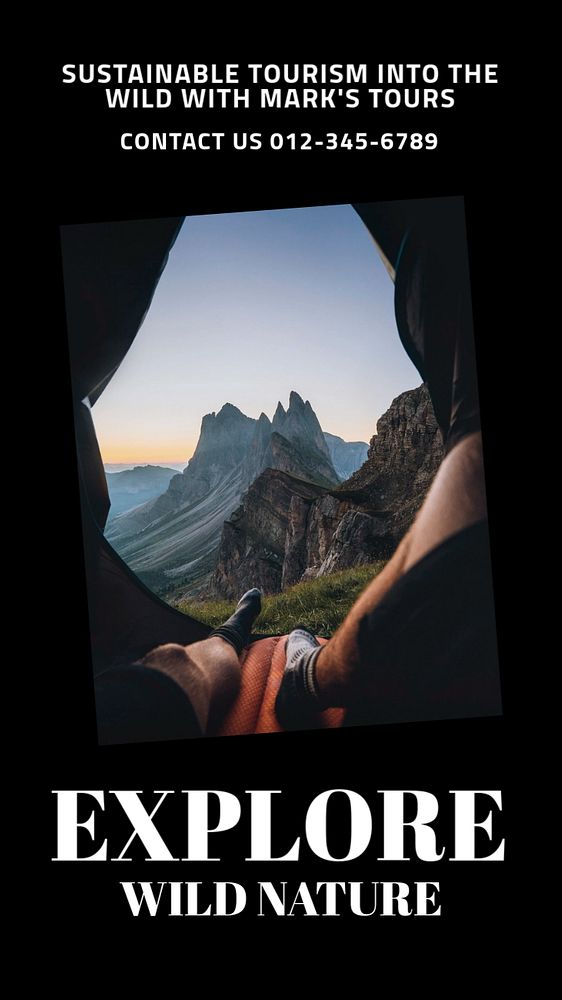 Explore wild nature Instagram story template, editable text