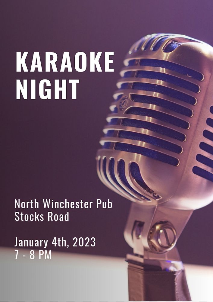 Karaoke night  poster template, editable text and design