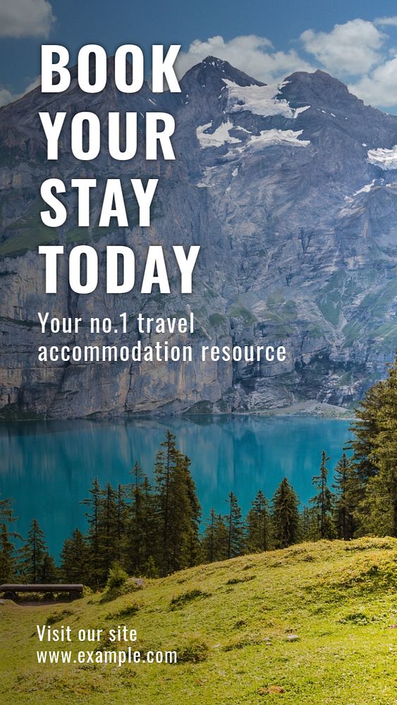 Travel accommodation  Instagram story template, editable text