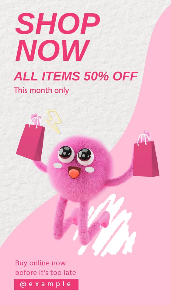 Shop sale Instagram story template, editable text