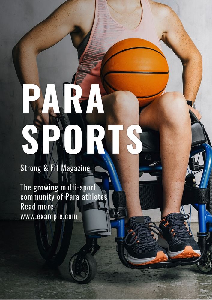 Parasports  poster template, editable text and design