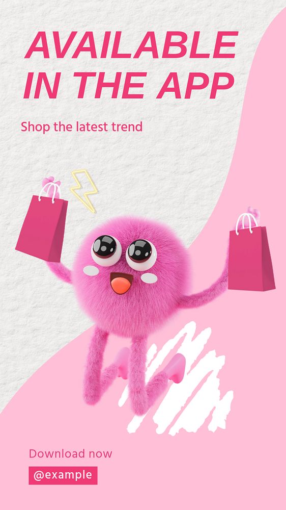 Shopping app Instagram story template, editable text