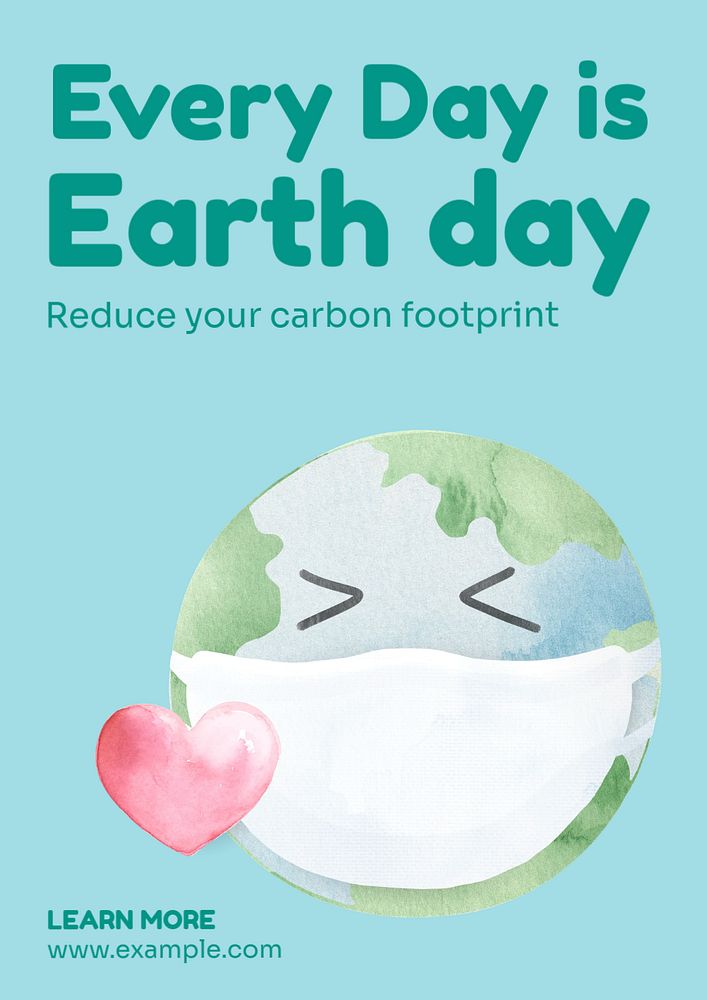 Earth day poster template, editable text and design