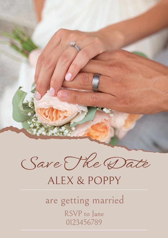 Save the date poster template, editable text and design