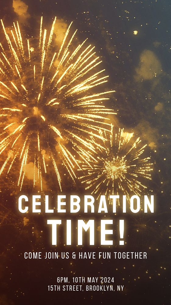 Celebration time Instagram story template, editable text