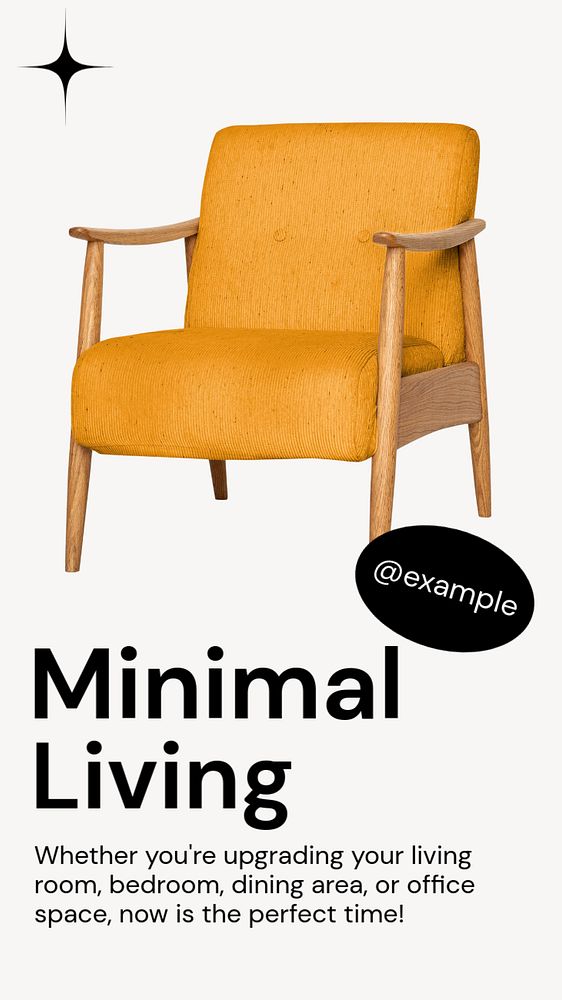 Minimal living Instagram story template, editable text