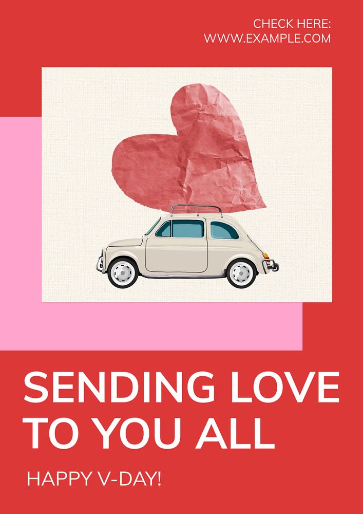 Sending Love poster template, editable text and design