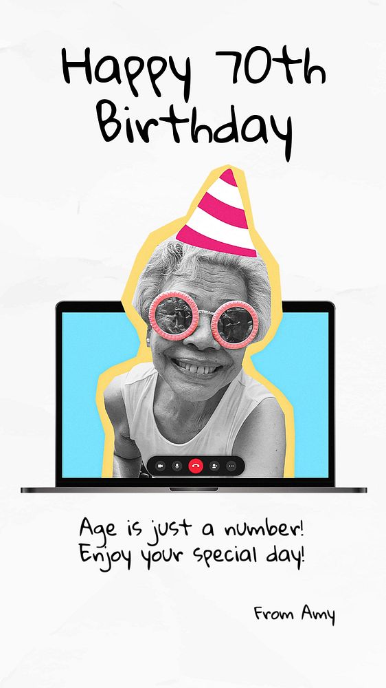 Happy birthday Instagram story template, editable text