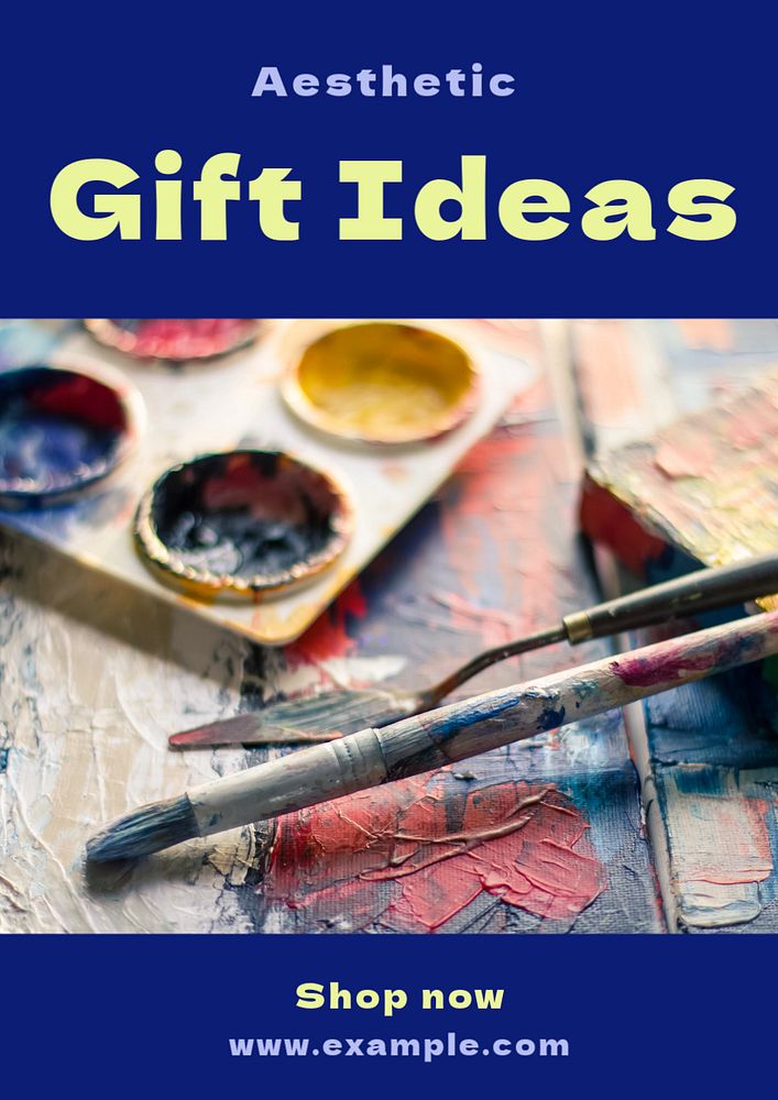 Gift ideas poster template, editable text and design