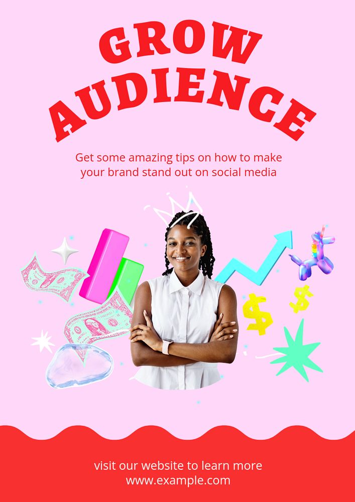 Audience strategy poster template, editable text and design