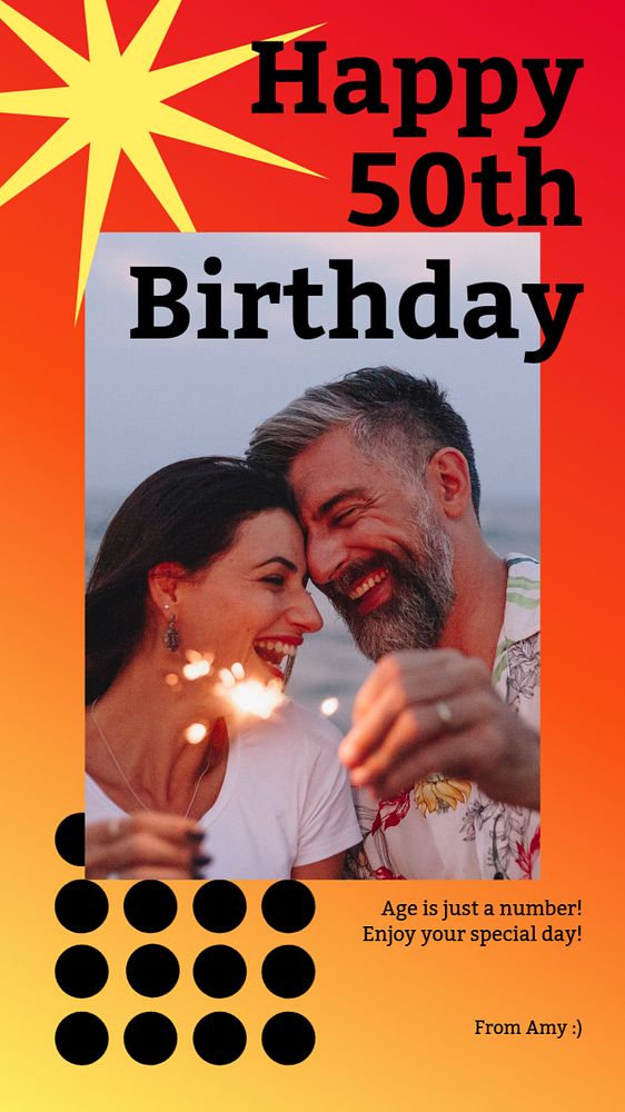 Happy birthday Instagram story template, editable design