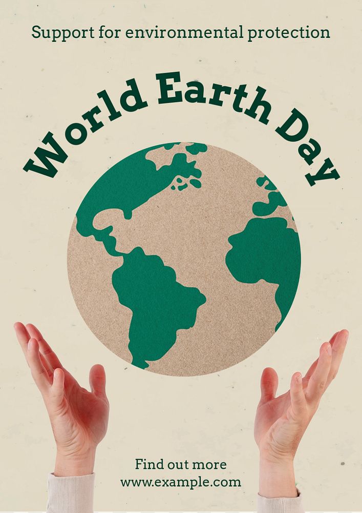 World earth day poster template, editable text and design