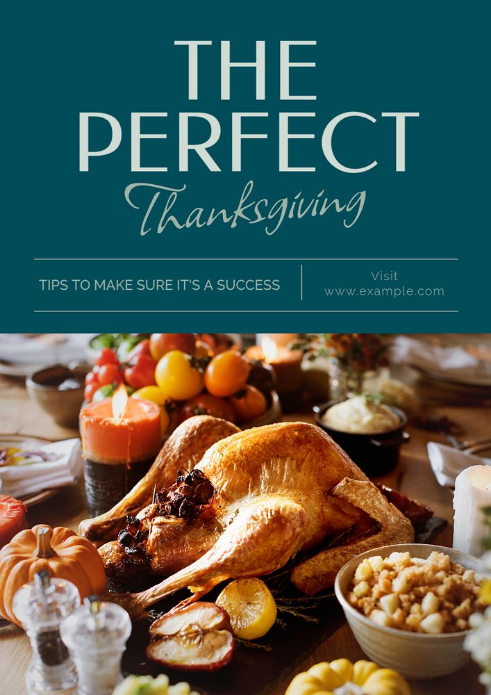 Thanksgiving poster template, editable text and design