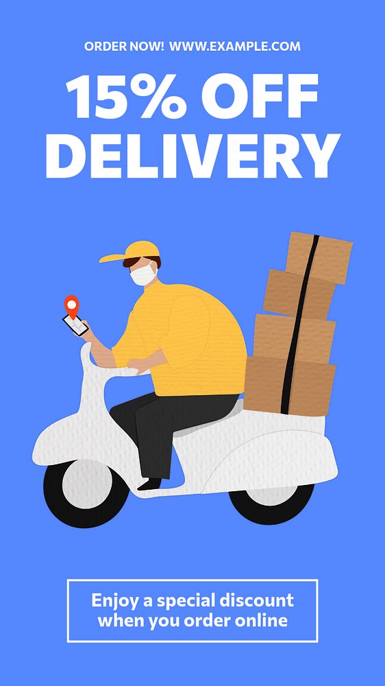 Delivery promotion Instagram story template, editable text