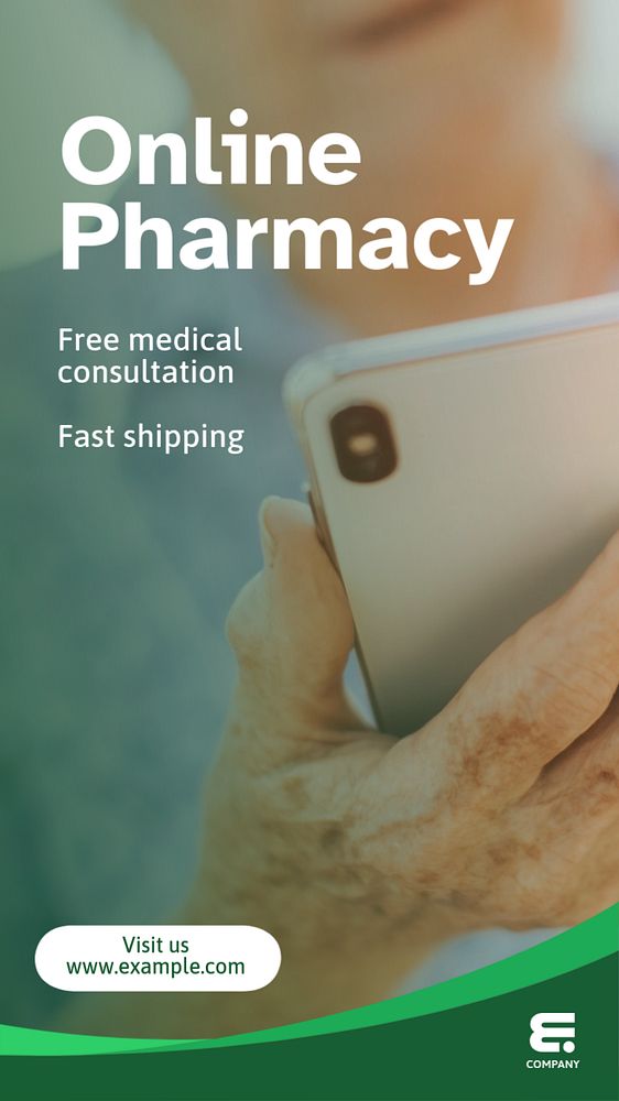 Online pharmacy Instagram story template, editable text