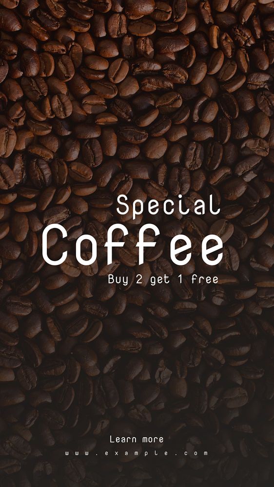 Special coffee Instagram story template, editable text