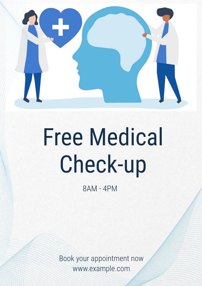 Medical checkup poster template, editable text and design