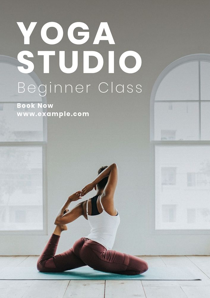 Yoga class advertisement poster template, editable text and design