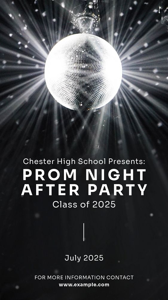 Prom night Instagram story template, editable text