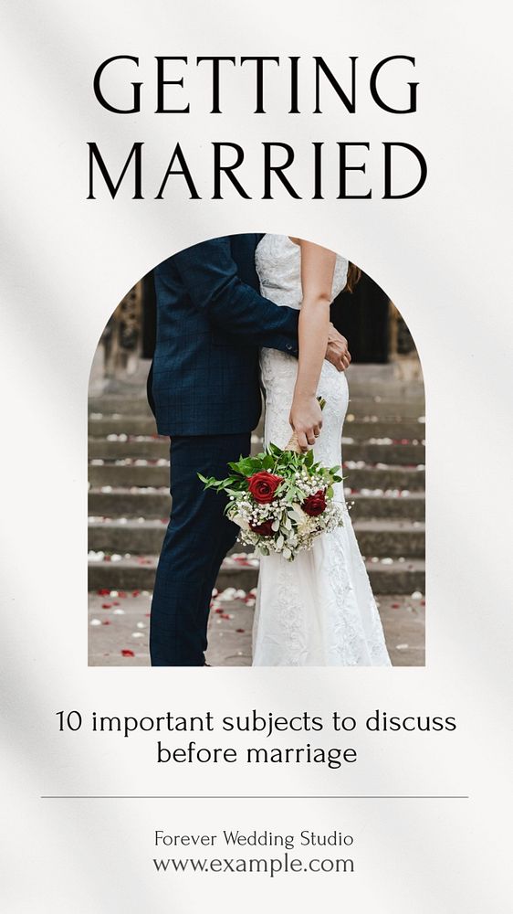 Marriage Instagram story template, editable text