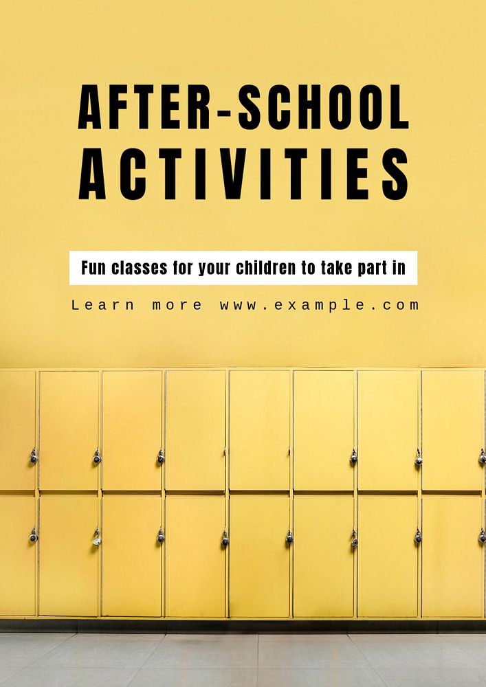 After-school activities poster template, editable text and design