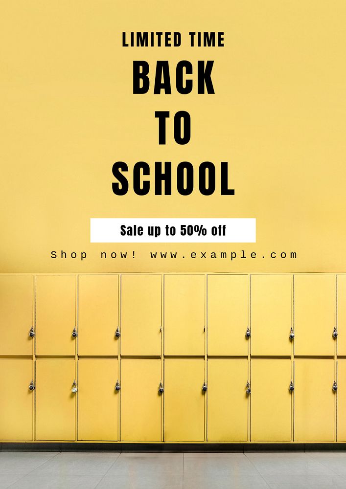 Back to school poster template, editable text and design