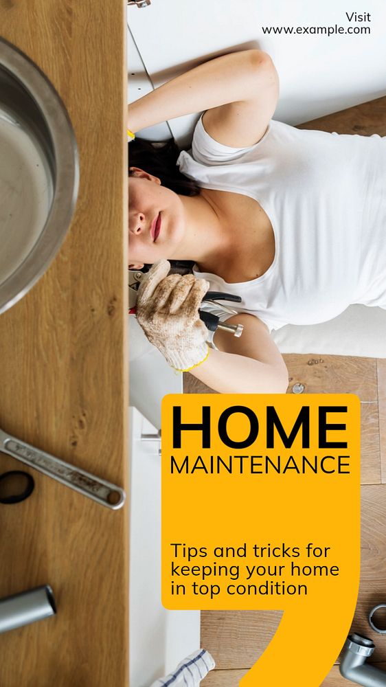 Home maintenance  Instagram story template, editable text