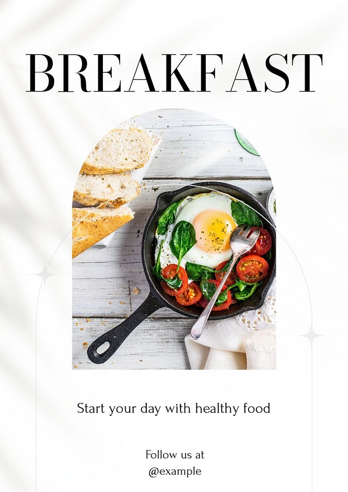 Breakfast poster template, editable text and design