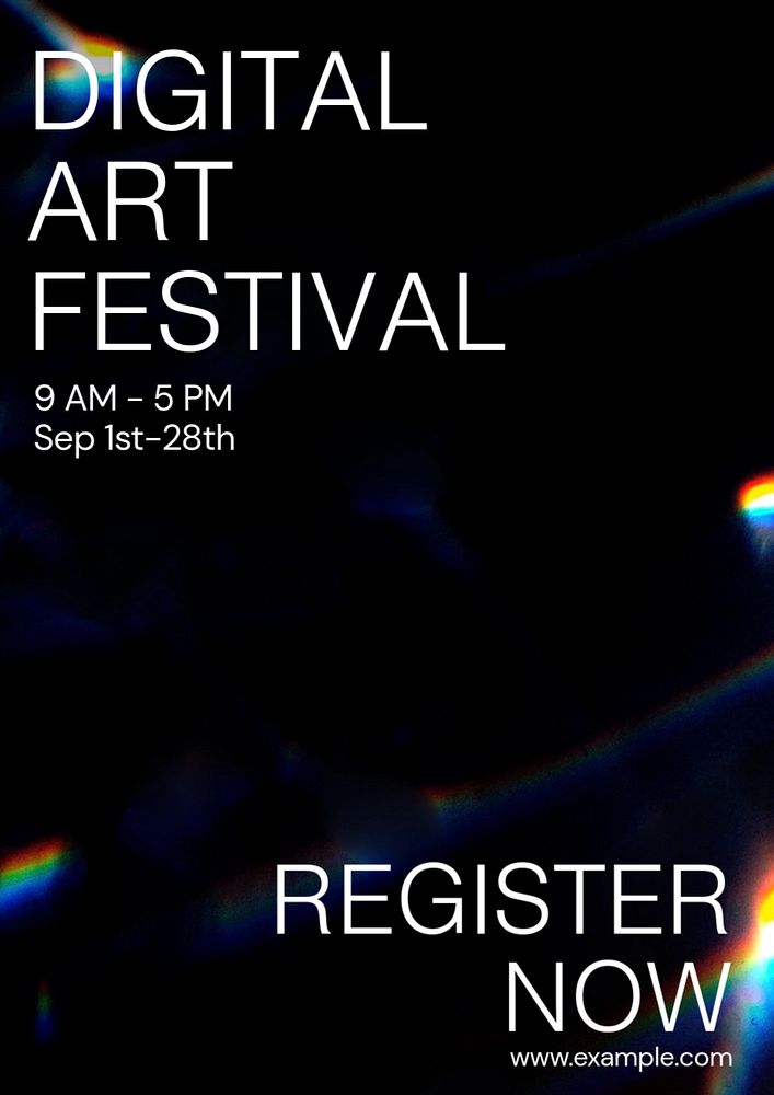 Digital art festival poster template, editable text and design