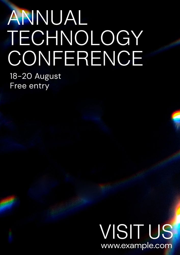 Tech conference poster template, editable text and design