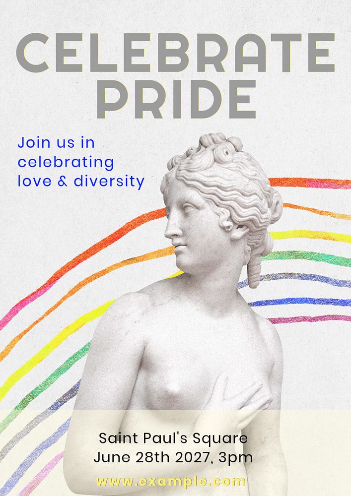 Pride month  poster template, editable text and design