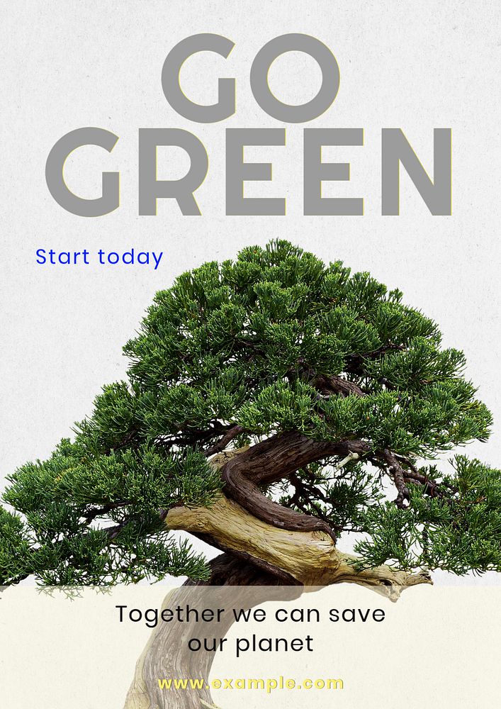 Go green  poster template, editable text and design