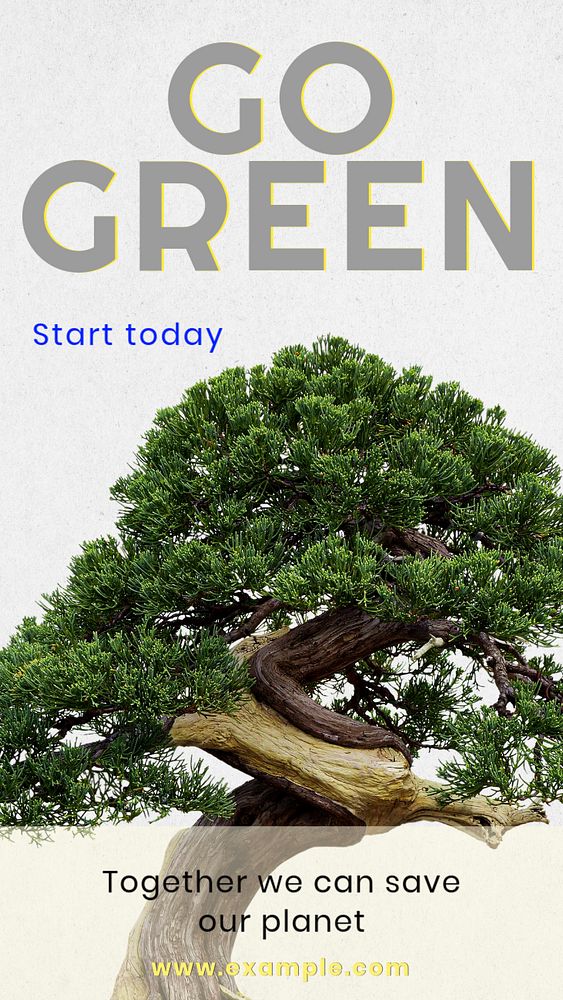 Go green  Instagram story template, editable text