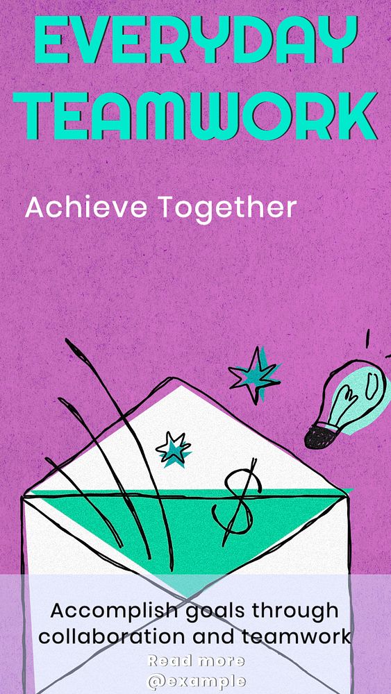 Teamwork  Instagram story template, editable text