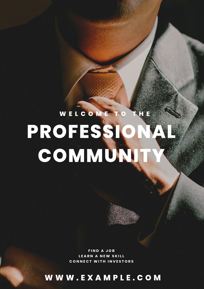 Professional community poster template, editable text and design