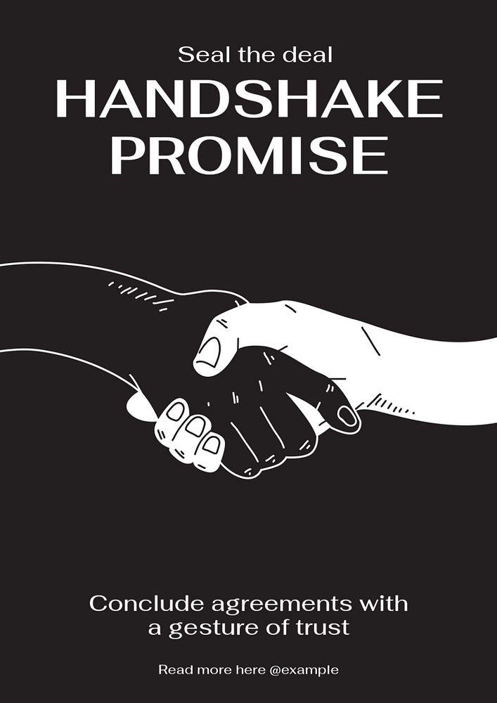 Handshake poster template, editable text and design