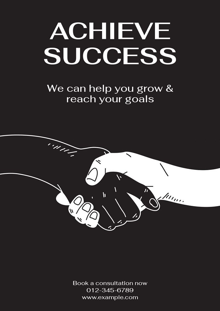 Achieve success poster template, editable text and design