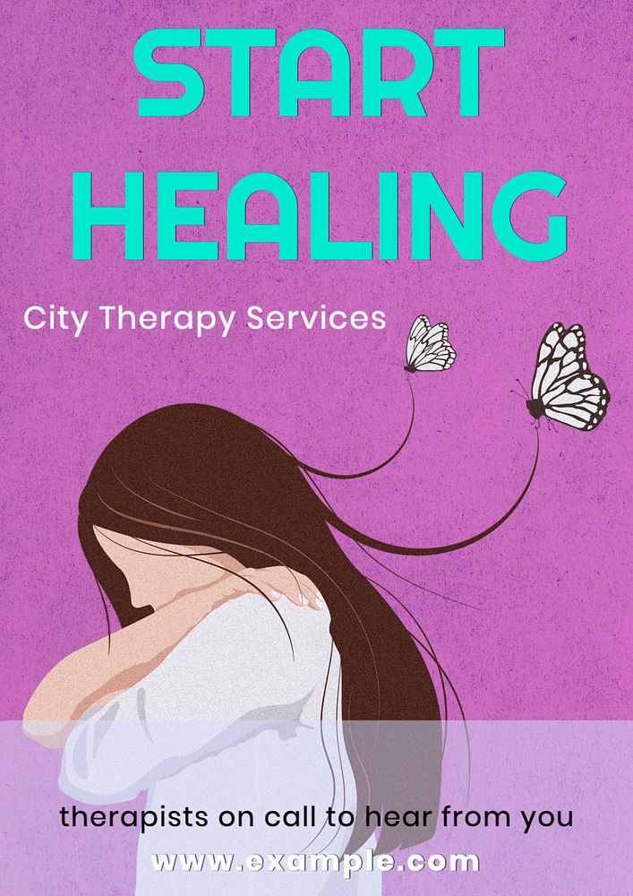 Start healing  poster template, editable text and design