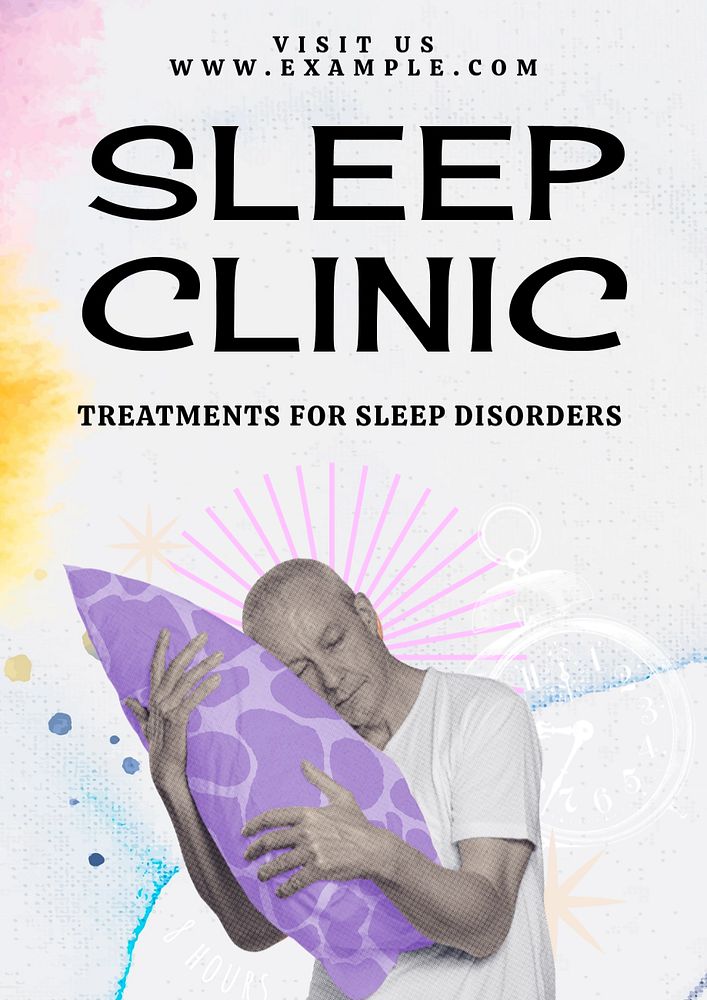 Sleep clinic poster template, editable text and design